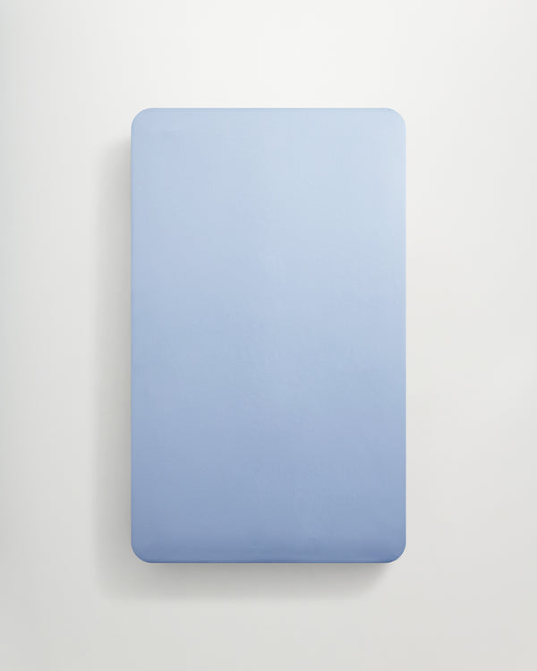 Mother fitted sheet | Haze blue Sateen